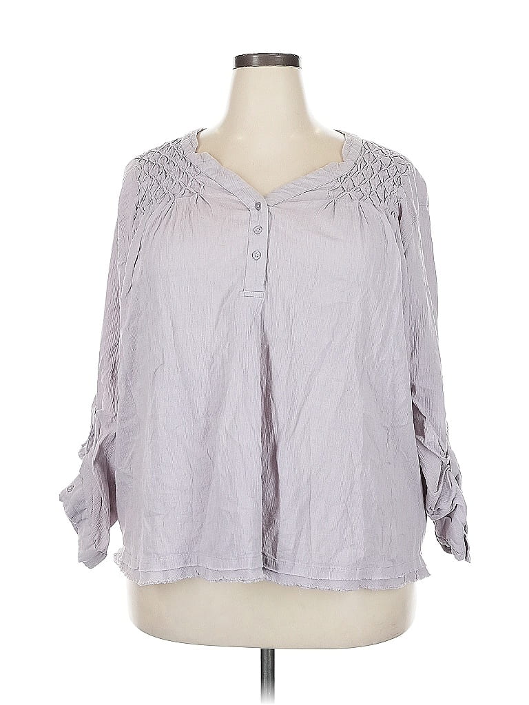 Pre-owned Bandolino 3/4 Sleeve Blouse In Gray