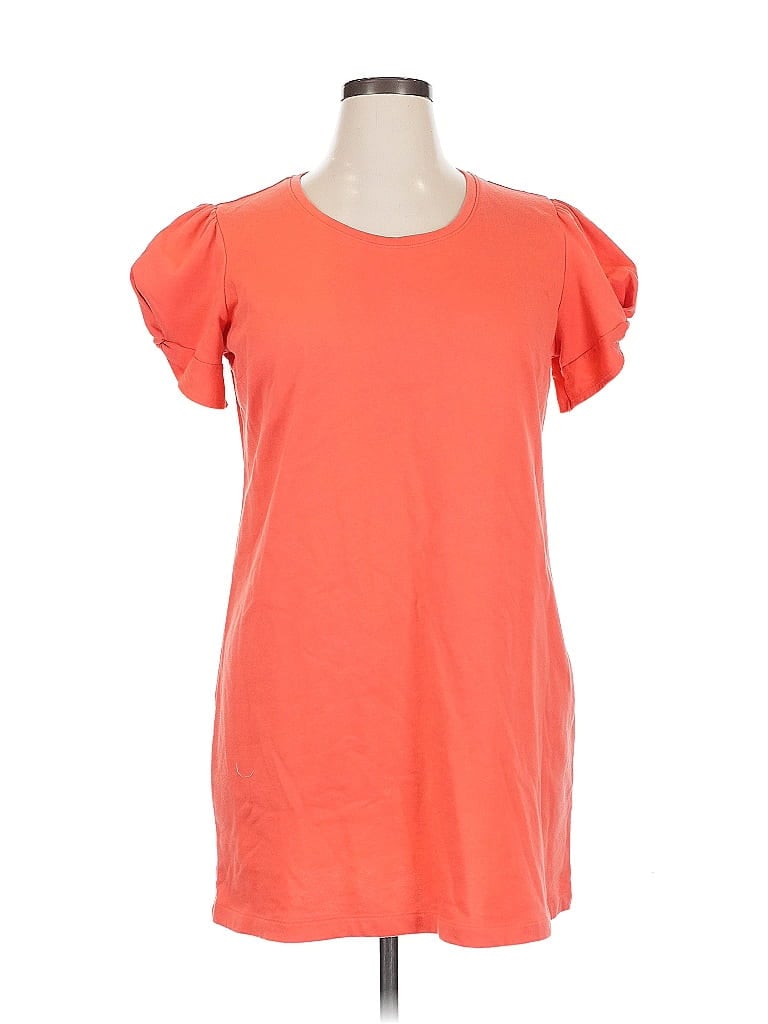 Pre-owned Nine West Short Sleeve Top Orange Scoop Neck Tops