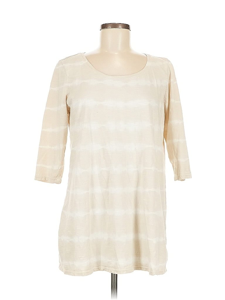 Pre-owned Purejill 3/4 Sleeve Top Ivory Boatneck Tops In White