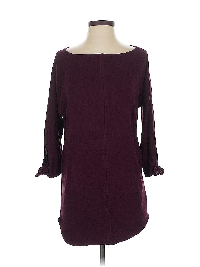 Pre-owned Max Studio Pullover Sweater In Burgundy