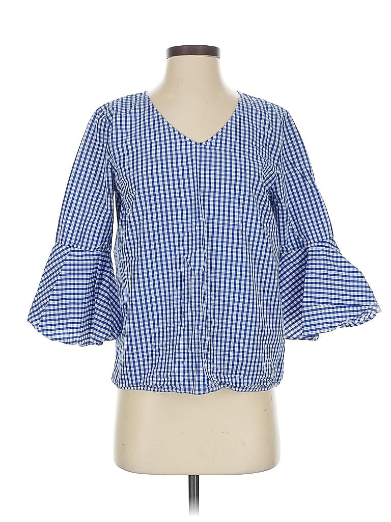 Pre-owned Jane And Delancey 3/4 Sleeve Blouse In Blue