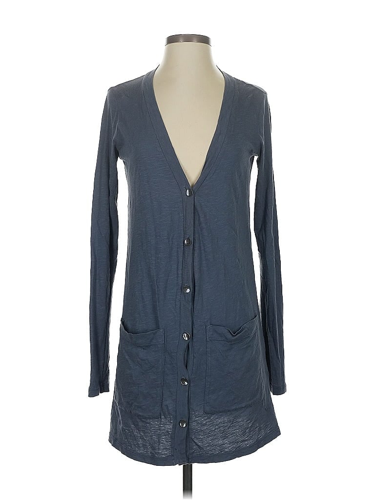 Pre-owned Velvet Cardigan Sweater In Blue