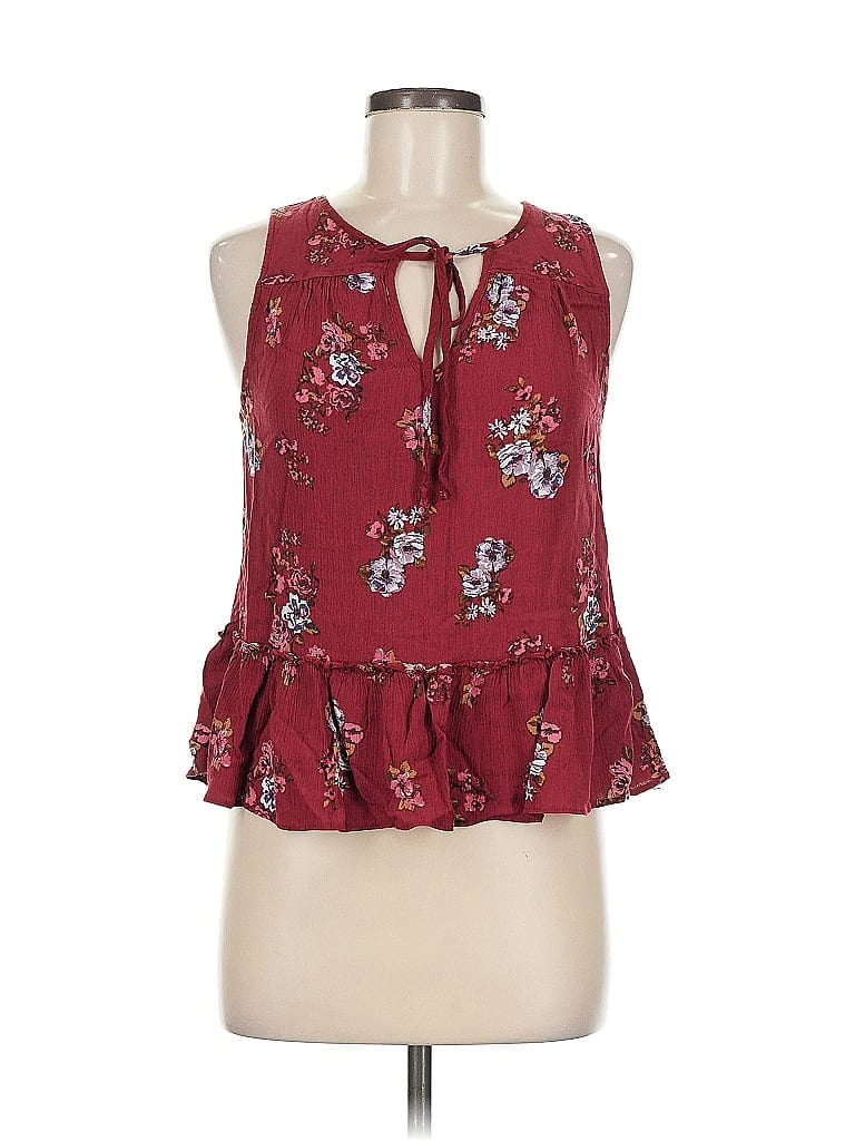 Pre-owned American Eagle Outfitters Sleeveless Blouse In Burgundy