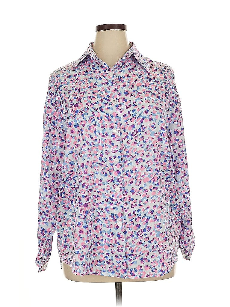 Pre-owned Grace & Emma Long Sleeve Blouse In Purple