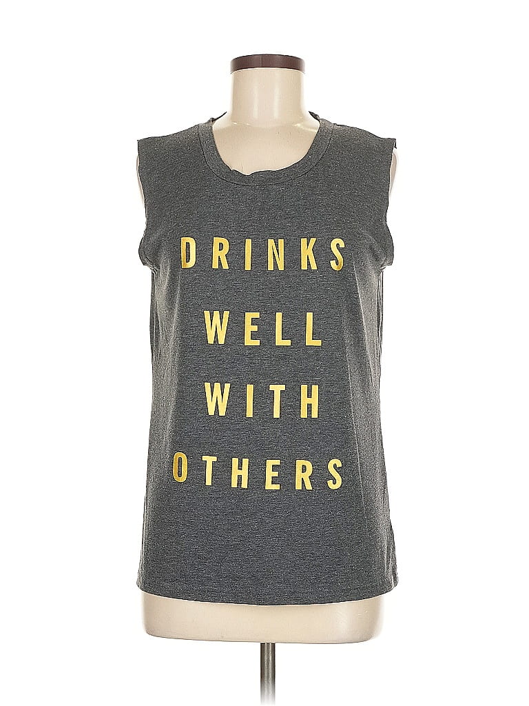 Pre-owned Unbranded Sleeveless T-shirt In Gray