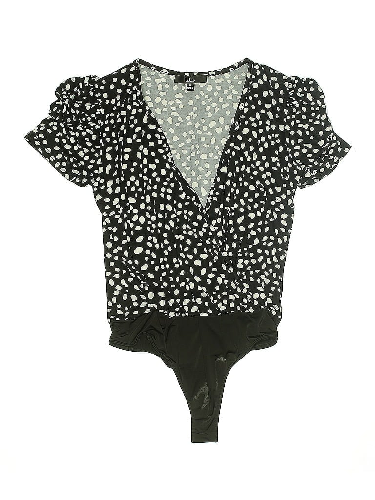 Pre-owned Lulus Short Sleeve Blouse In Black