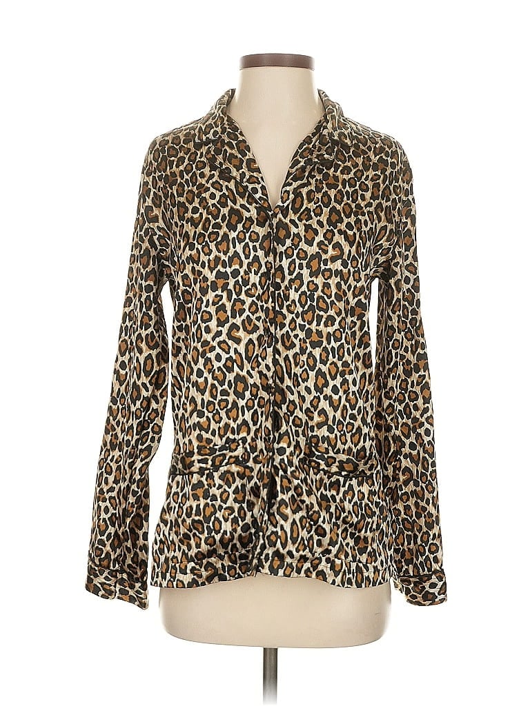 Pre-owned Ambrielle Long Sleeve Blouse In Brown