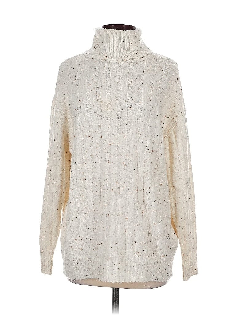 Pre-owned Mng Turtleneck Sweater In White