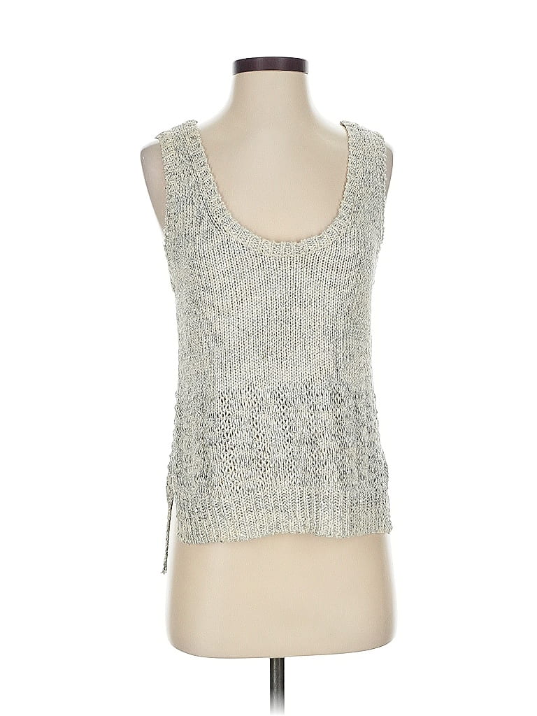 Pre-owned Rebecca Minkoff Sleeveless Top Silver Scoop Neck Tops