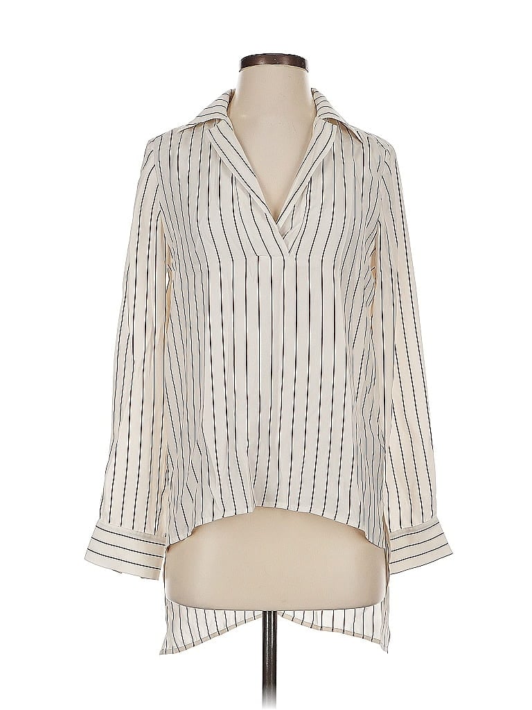 Pre-owned Frame Long Sleeve Blouse In White