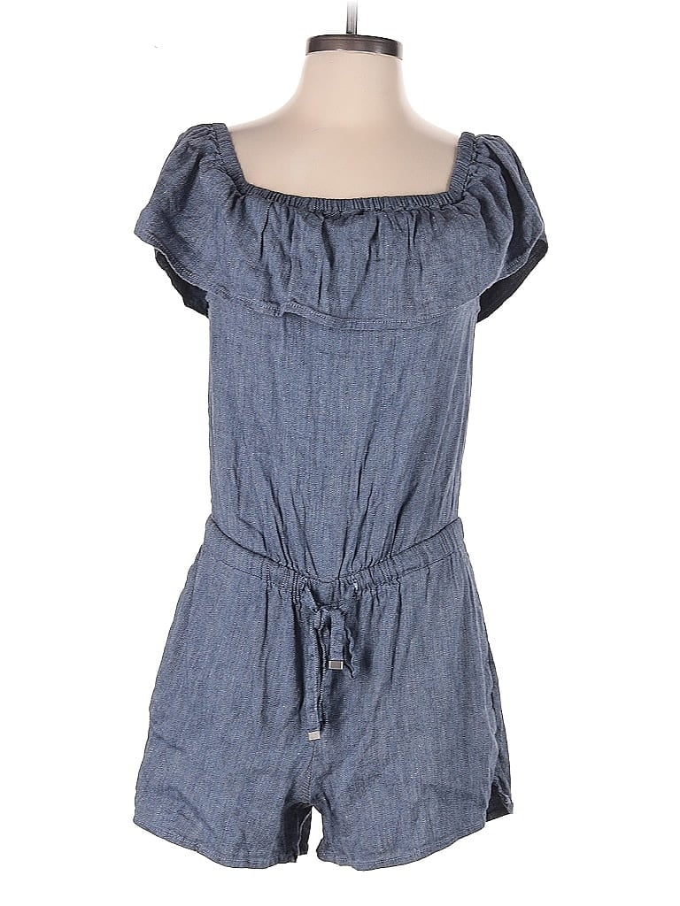 Pre-owned Ann Taylor Loft Romper In Blue