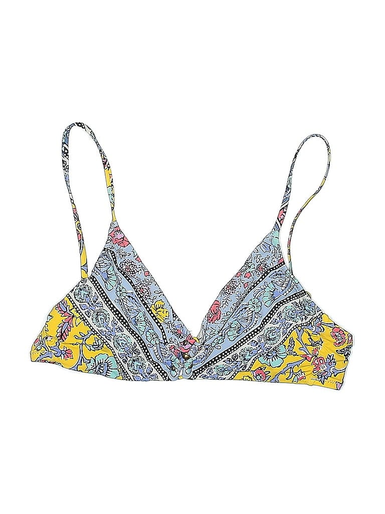 Click to view more detailed imagery on our partner's website Pre-owned Nanette Lepore Swimsuit Top Yellow Paisley Pattern Swimwear