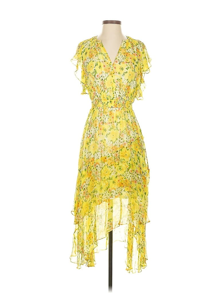 Pre-owned Shoshanna Cocktail Dress In Yellow