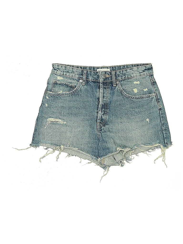 Pre-owned Zara Denim Shorts In Blue