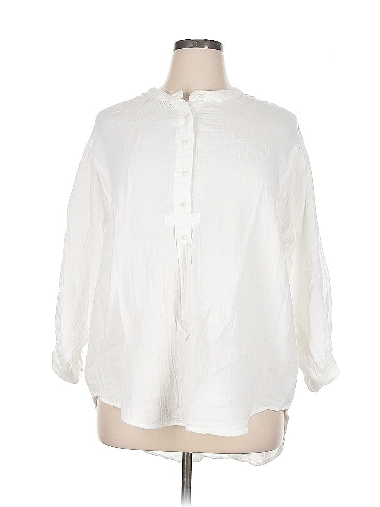 Pre-owned Old Navy 3/4 Sleeve Blouse In White