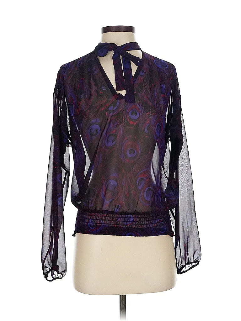 Pre-owned Michael Michael Kors 3/4 Sleeve Blouse In Purple