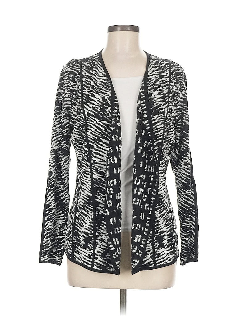 Pre-owned Nic + Zoe Cardigan Sweater In Silver