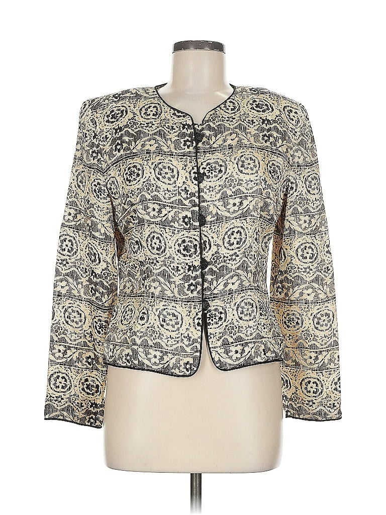 Pre-owned Talbots Silk Blazer Jacket In Gold