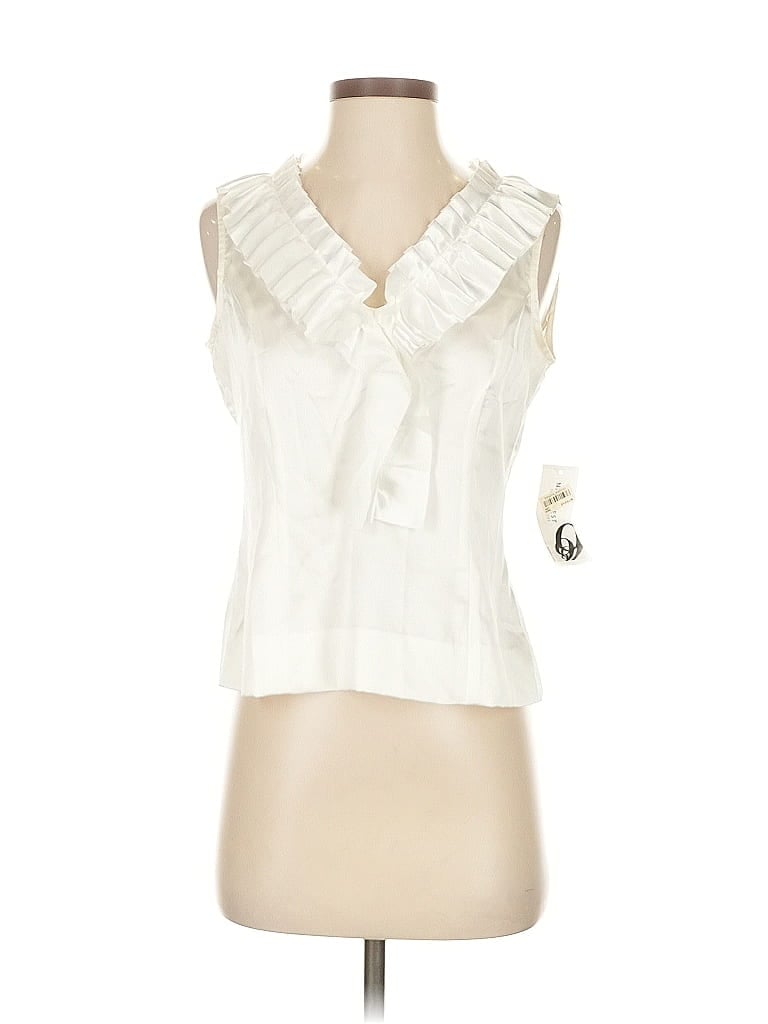 Pre-owned Nine West Sleeveless Blouse In White