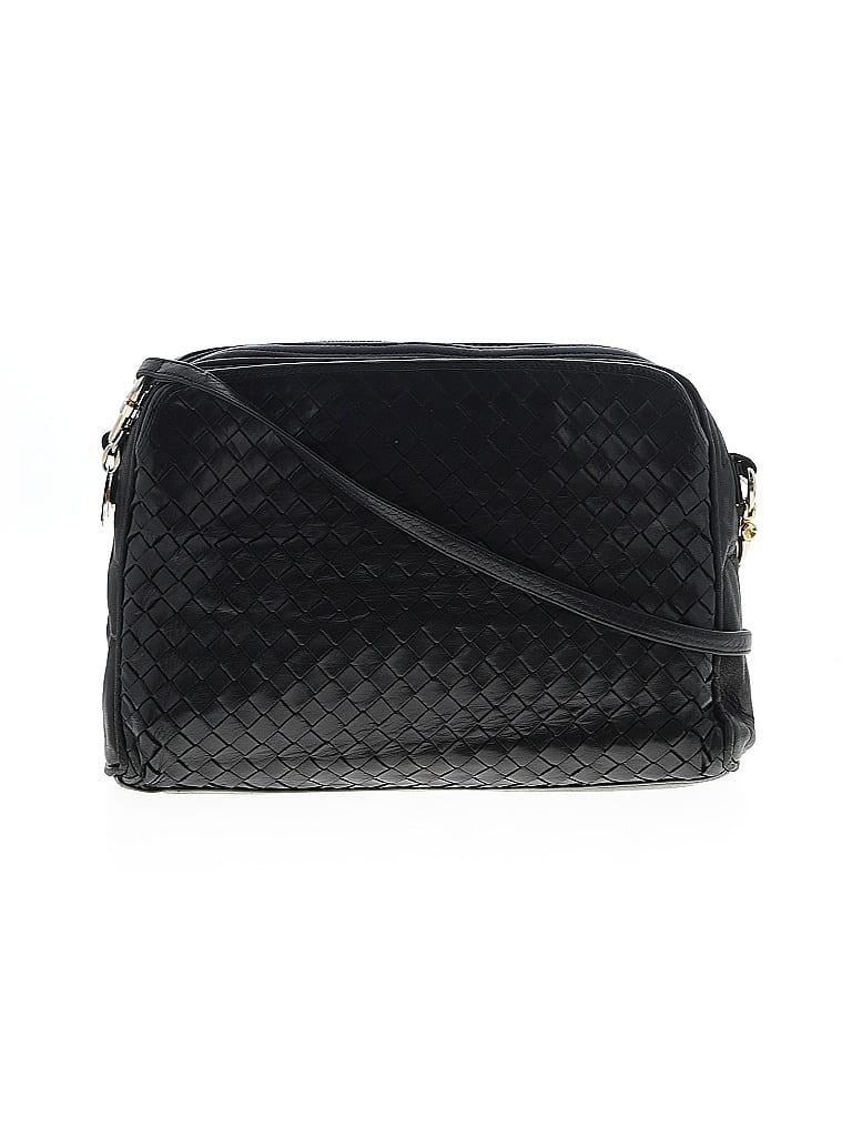 Pre-owned Morris Moskowitz Leather Crossbody Bag In Black