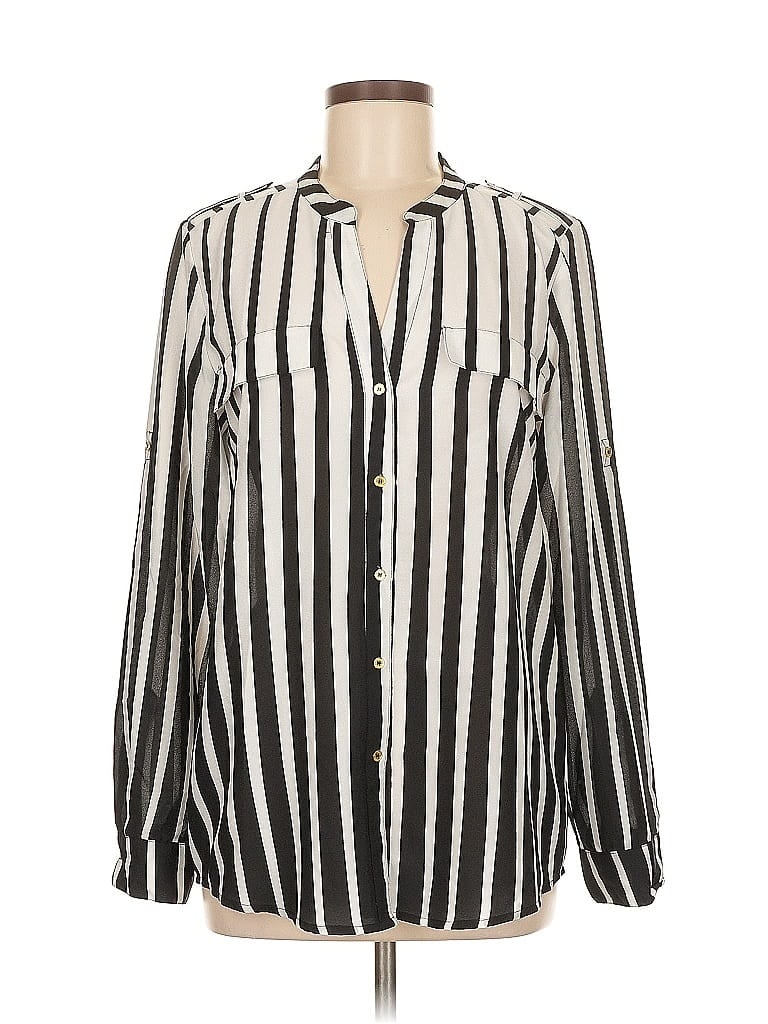 Pre-owned Calvin Klein Long Sleeve Blouse In Black