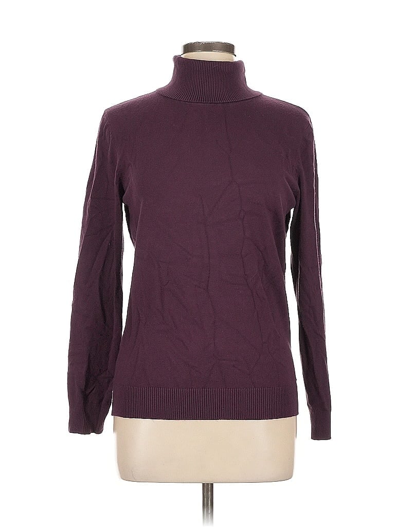 Pre-owned Calvin Klein Turtleneck Sweater In Burgundy