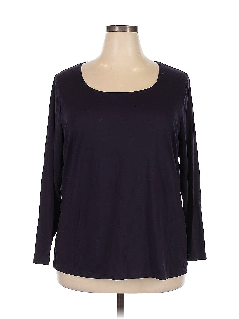 Pre-owned Coldwater Creek 3/4 Sleeve T-shirt In Purple