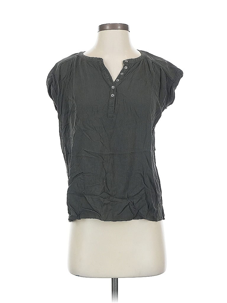 Pre-owned Ann Taylor Loft Short Sleeve Henley Shirt In Gray