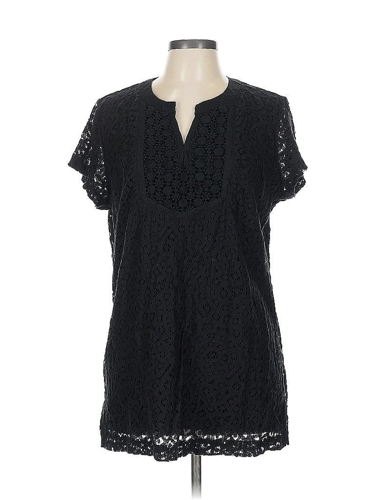 Click to view more detailed imagery on our partner's website Pre-owned Isaac Mizrahi Live Short Sleeve Blouse In Black