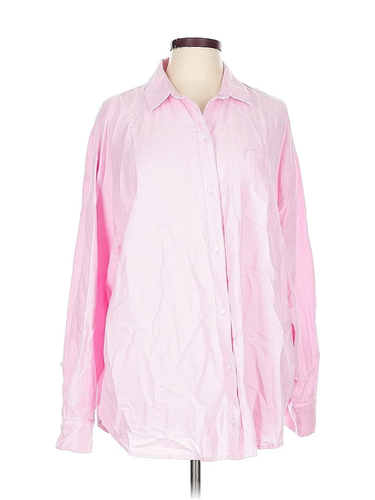 Pre-owned Old Navy Long Sleeve Button Down Shirt In Pink