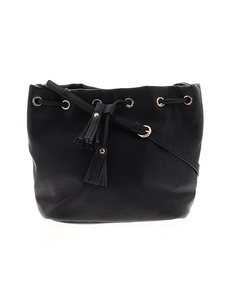 Pre-owned Lc Lauren Conrad Leather Crossbody Bag In Black