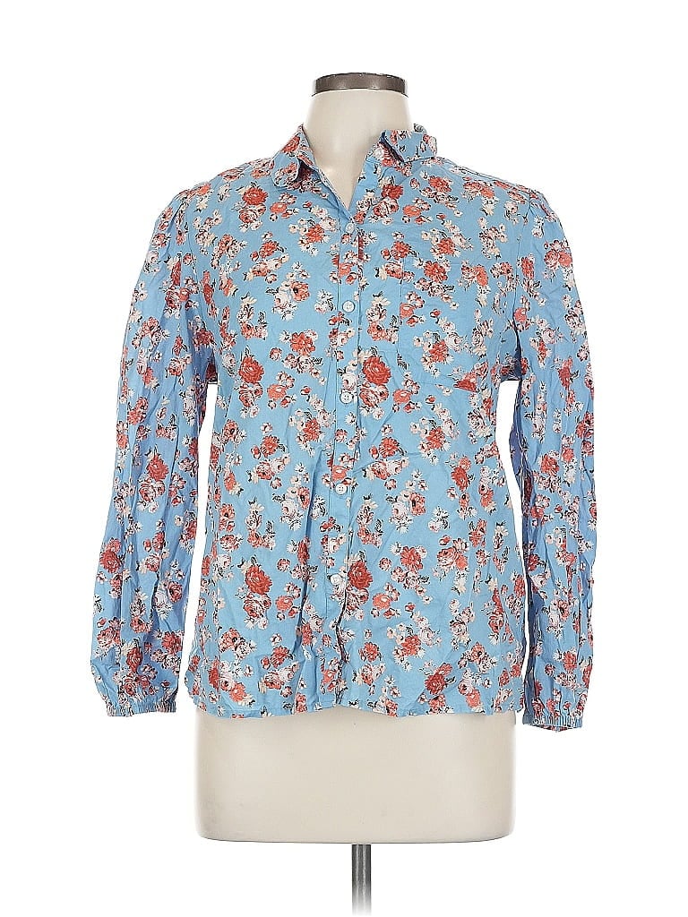 Pre-owned Lucky Brand Long Sleeve Button Down Shirt In Blue