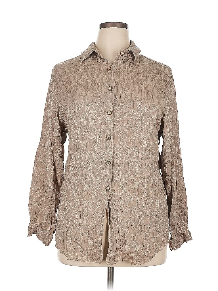 Click to view more detailed imagery on our partner's website Pre-owned Jjill Long Sleeve Button Down Shirt In Brown