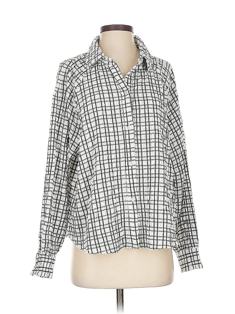 Pre-owned Steve Madden Long Sleeve Blouse In Silver