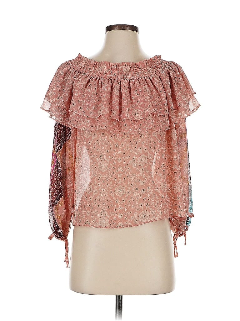 Pre-owned Misa 3/4 Sleeve Blouse In Pink