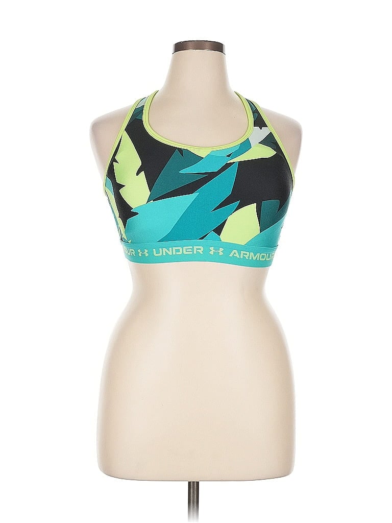 Pre-owned Under Armour Tank Top Green Halter Neckline Tops