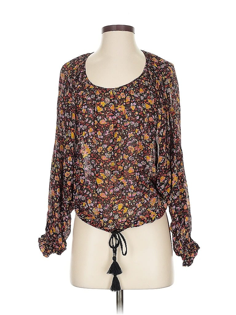 Pre-owned By Anthropologie Long Sleeve Blouse In Brown