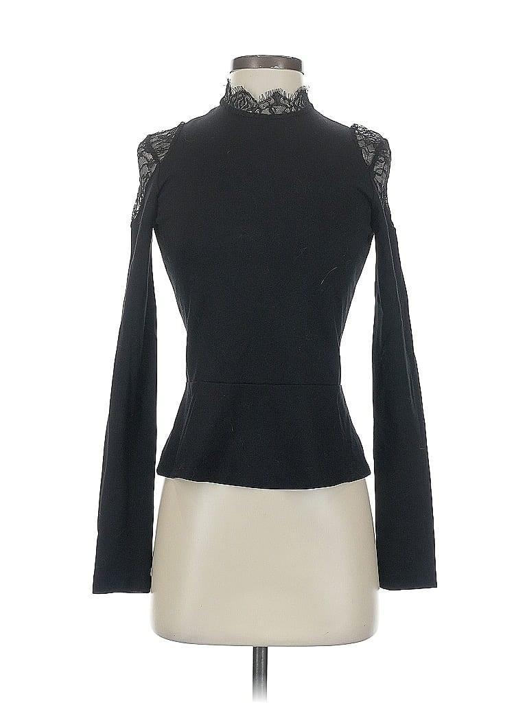 Pre-owned Amanda Uprichard Long Sleeve Top Black Turtleneck Tops