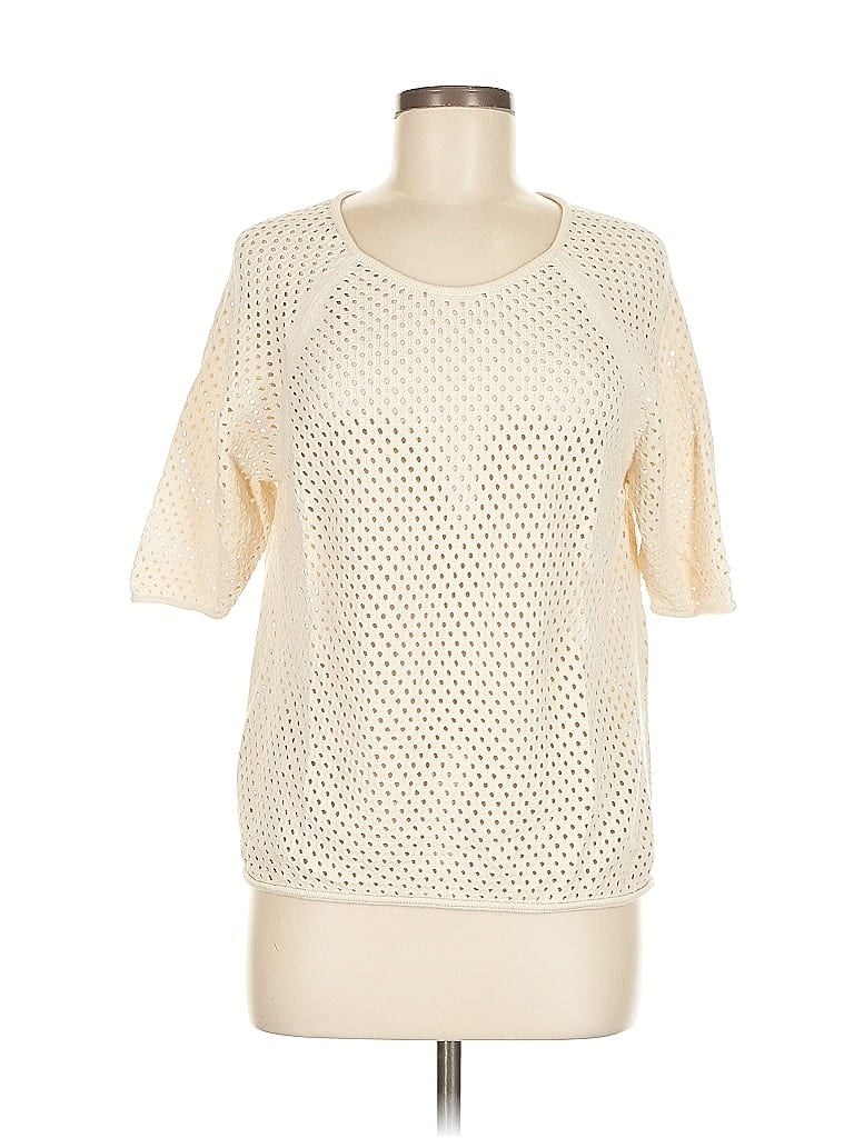 Pre-owned An Original Milly Of New York Pullover Sweater In White