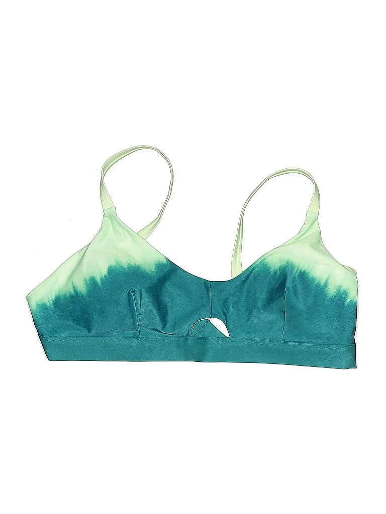 Pre-owned Old Navy Swimsuit Top Green Tie-dye Pattern Swimwear