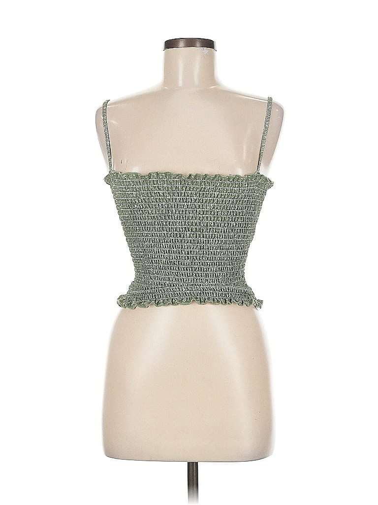Pre-owned Pull & Bear Tank Top Green Strapless Neckline Tops