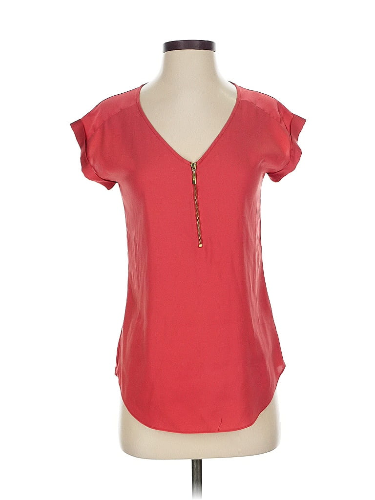 Pre-owned Express Short Sleeve Blouse In Red