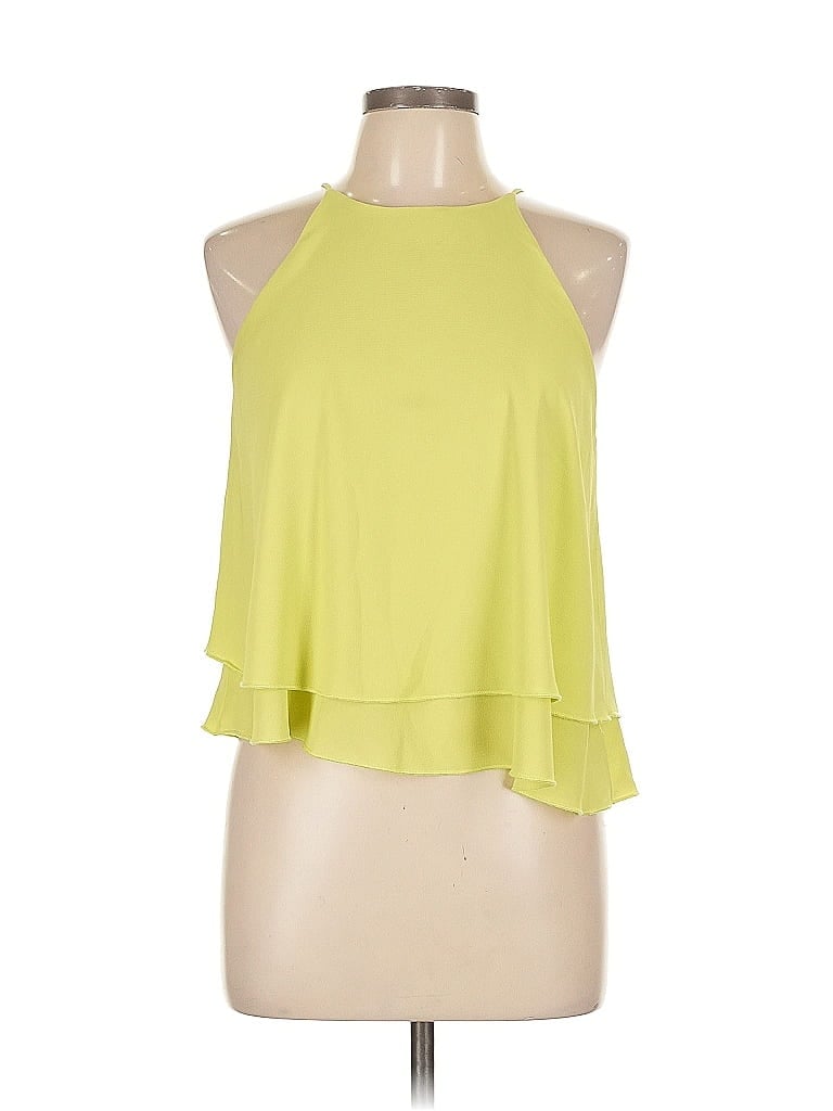 Pre-owned Tyche Tank Top Yellow Halter Neckline Tops