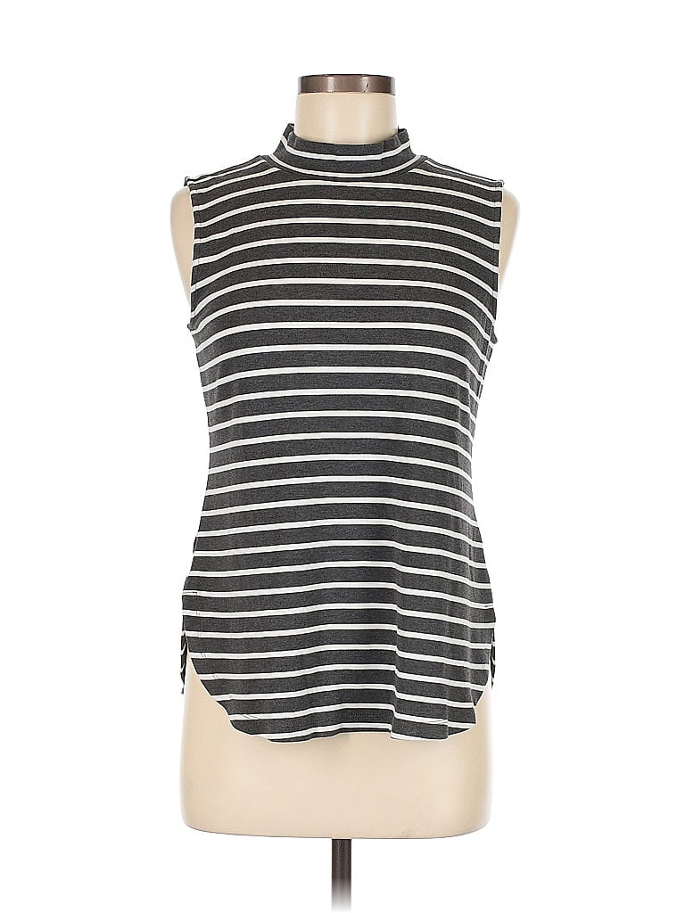Pre-owned Ann Taylor Sleeveless T-shirt In Gray