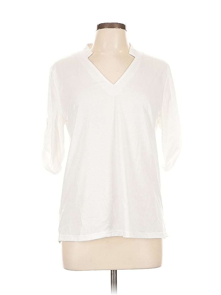 Pre-owned Unbranded Short Sleeve Blouse In White