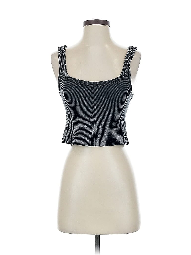 Pre-owned Gypsy & Jade Tank Top Gray Strapless Neckline Tops