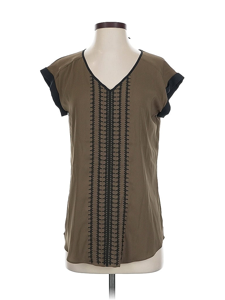 Pre-owned Express Short Sleeve Blouse In Green
