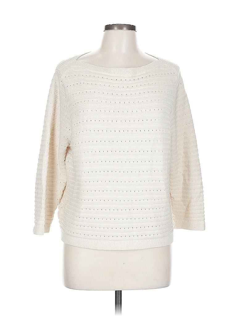 Pre-owned Ann Taylor Pullover Sweater In White
