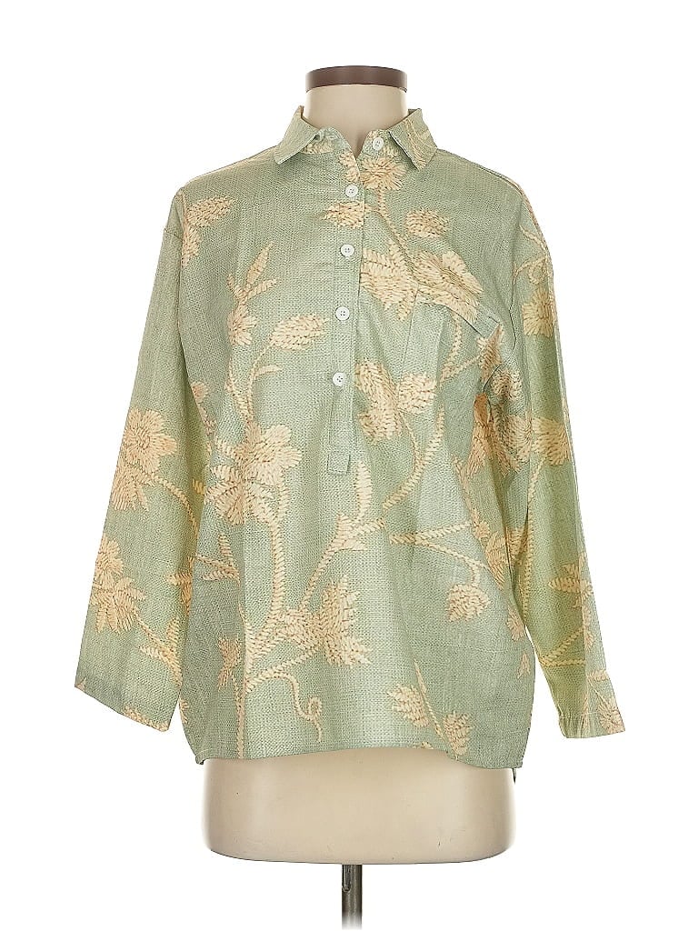 Pre-owned Unbranded Long Sleeve Blouse In Green