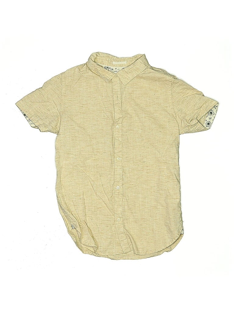 Pre-owned Denim & Flower By Ricky Singh Kids' Short Sleeve Button Down Shirt In Yellow